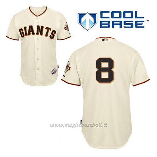 Maglia Baseball Uomo San Francisco Giants Hunter Pence 8 Crema 1ªCool Base